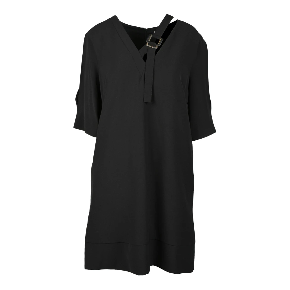 Simona Corsellini Elegante jurk in polyester-elastaanmix Black Dames