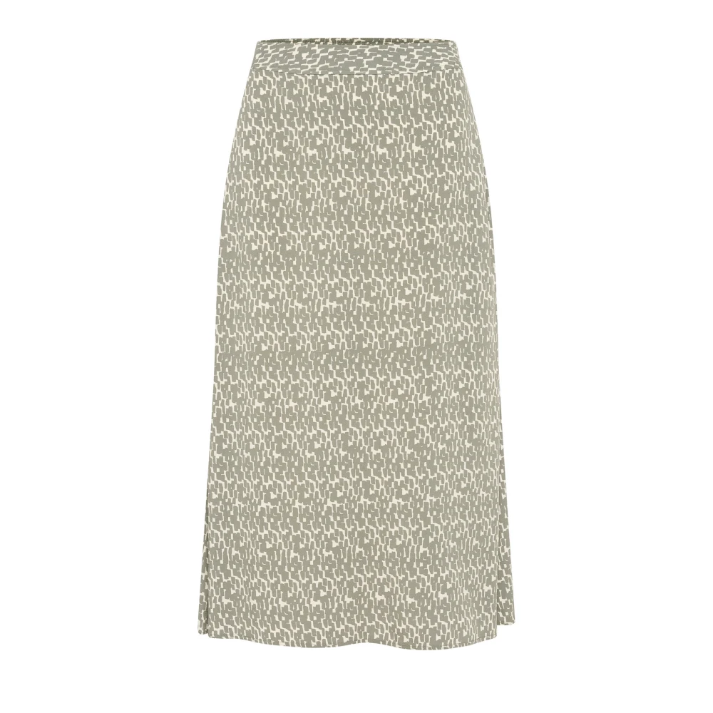 Part Two Groene Grafische Print Rok Green Dames