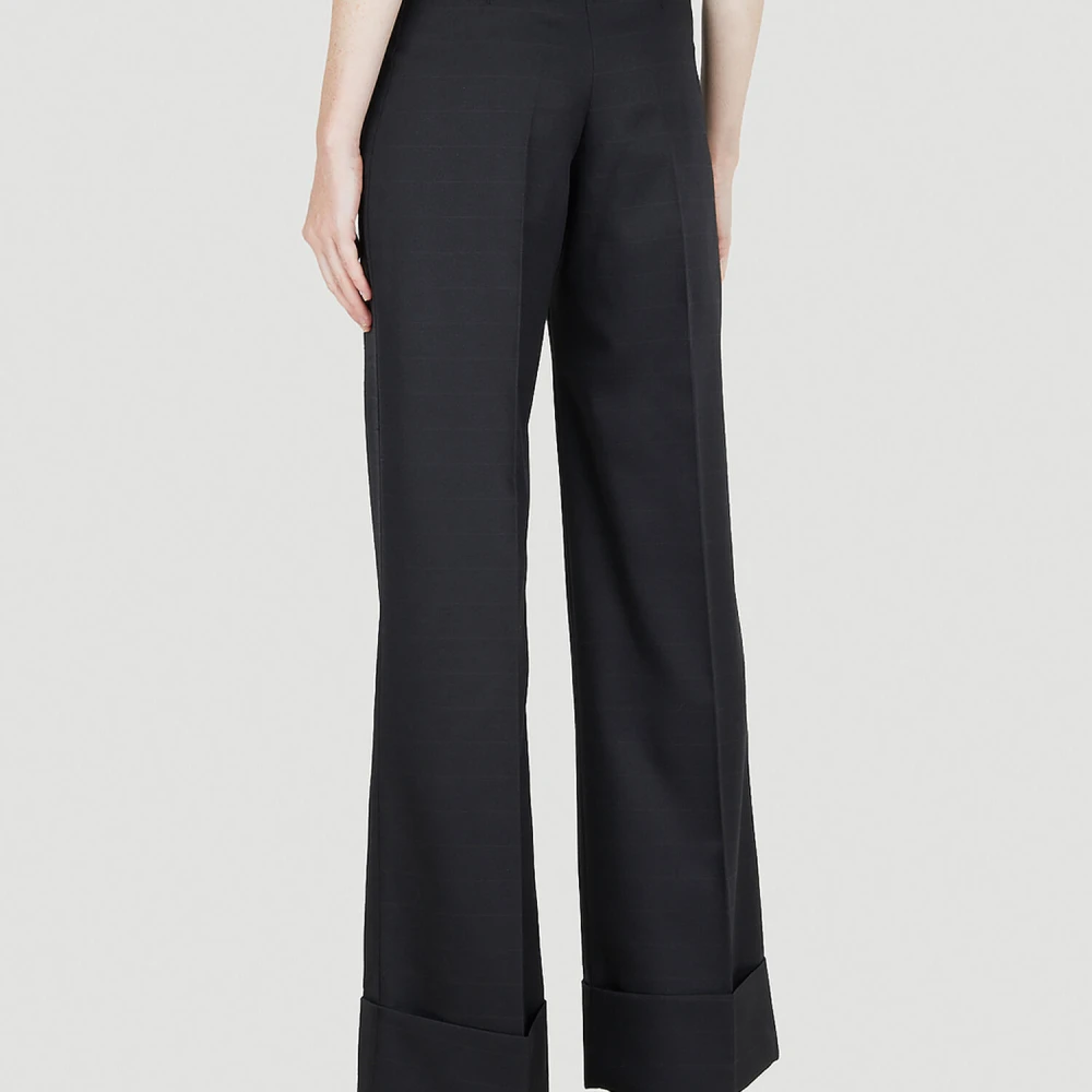 Capasa Milano Moderne Pinstripe Wollen Broek Black Dames
