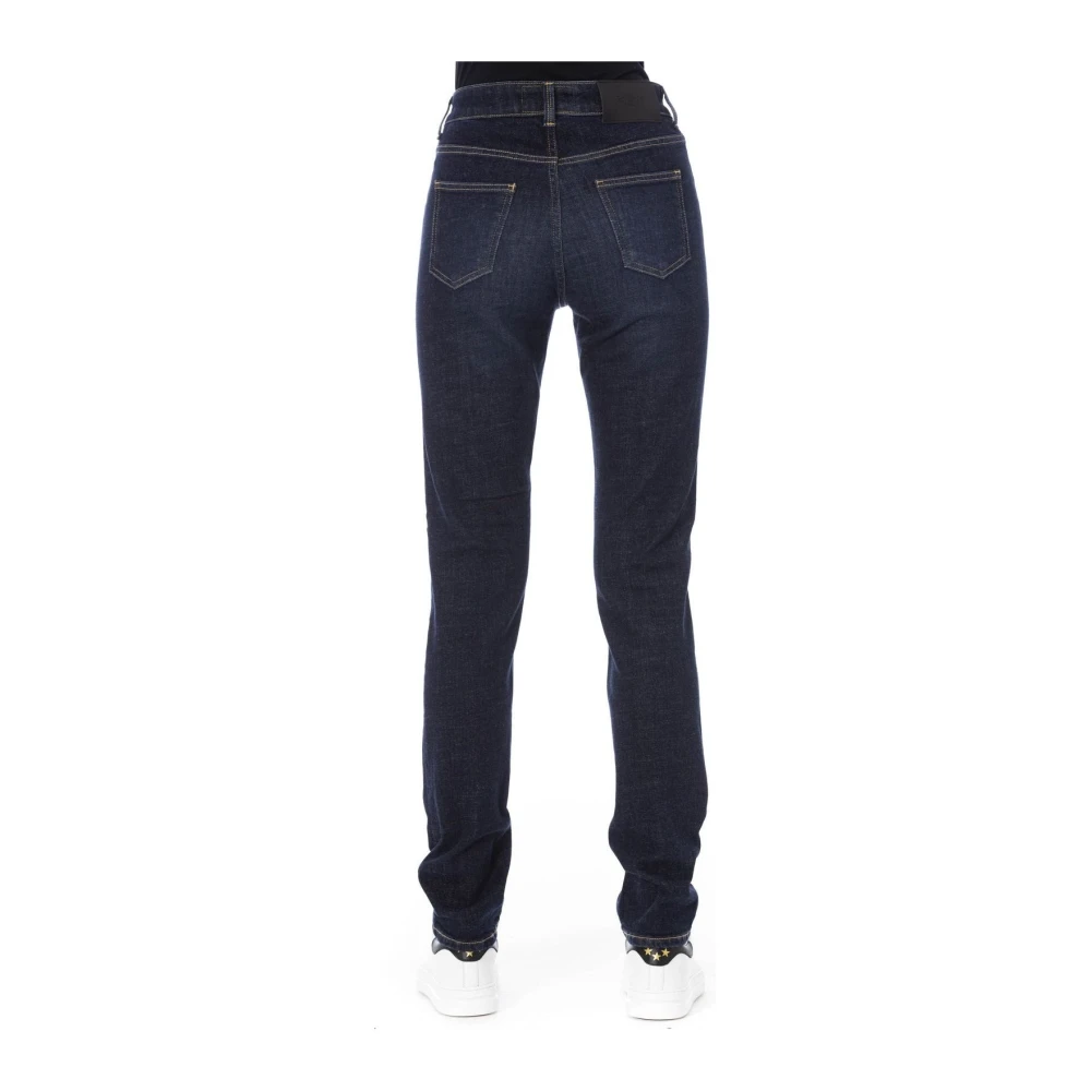 Baldinini Regular Jeans met Logoknoop Blue Dames