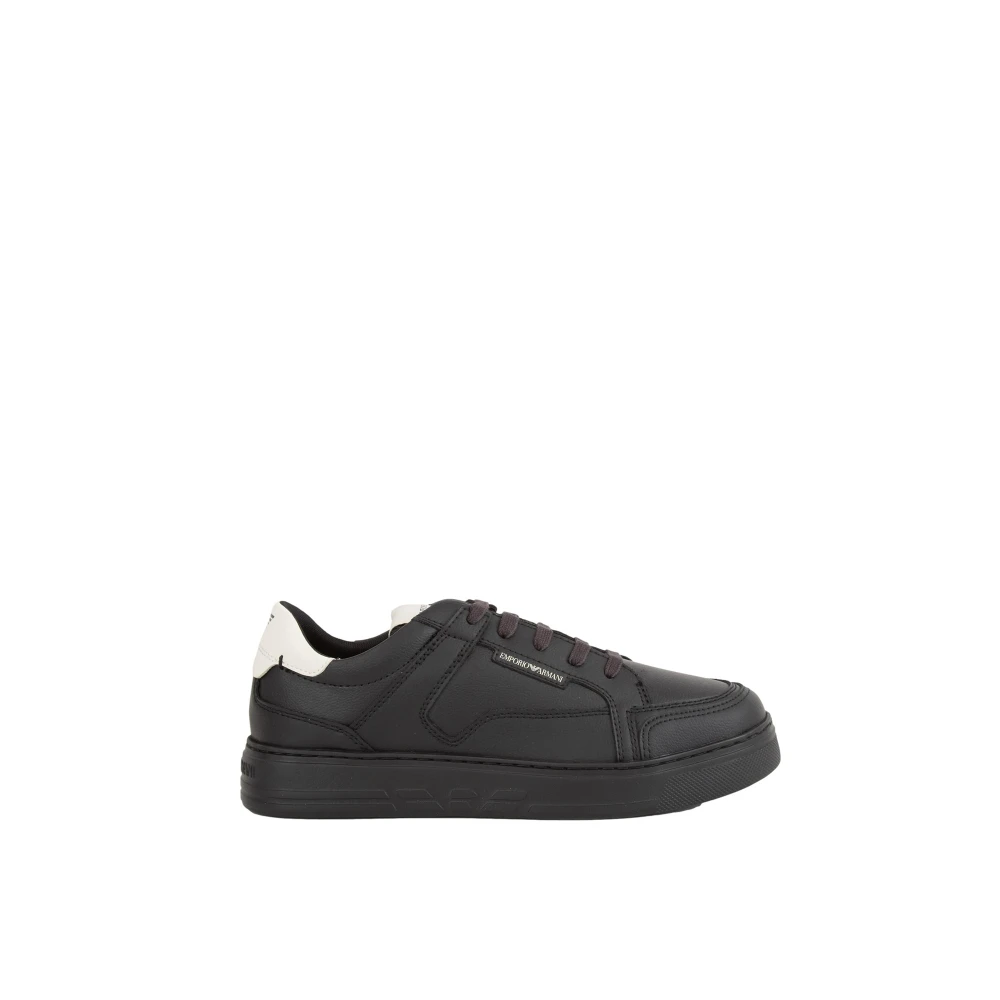 Emporio Armani Casual Sneaker Schoenen voor Mannen Heren Schoenen Zwart