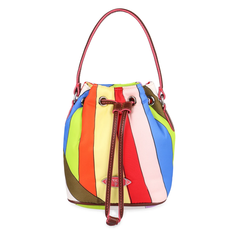 EMILIO PUCCI Bedrukte Bucket Bag met Leren Details Multicolor Dames