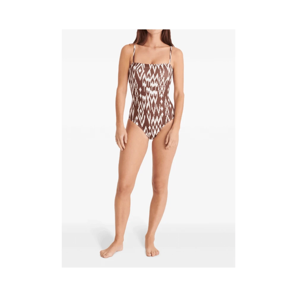 Eres Geometrisch Print Badpak Brown Dames