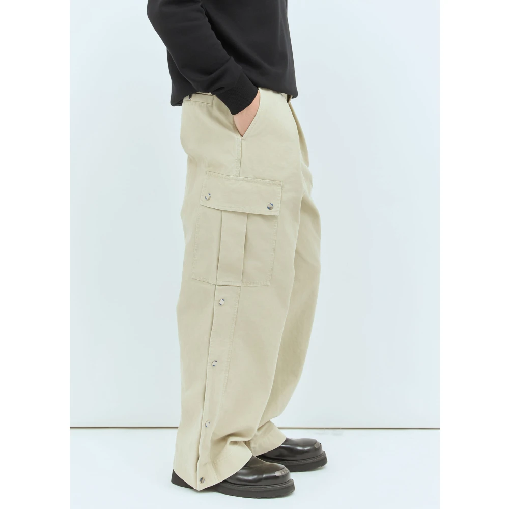 Burberry Snap-Fastening Katoenen Cargo Broek Beige Heren