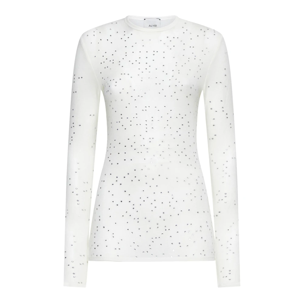 Alysi Stijlvolle Sweaters met Applicaties White Dames