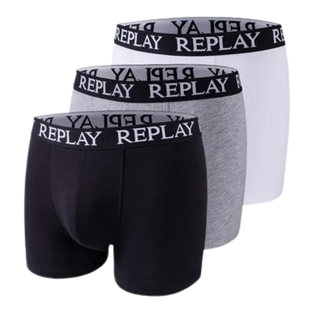 Replay Sporty Boxer Trunks 3-Pack Basic Logo Multicolor Heren