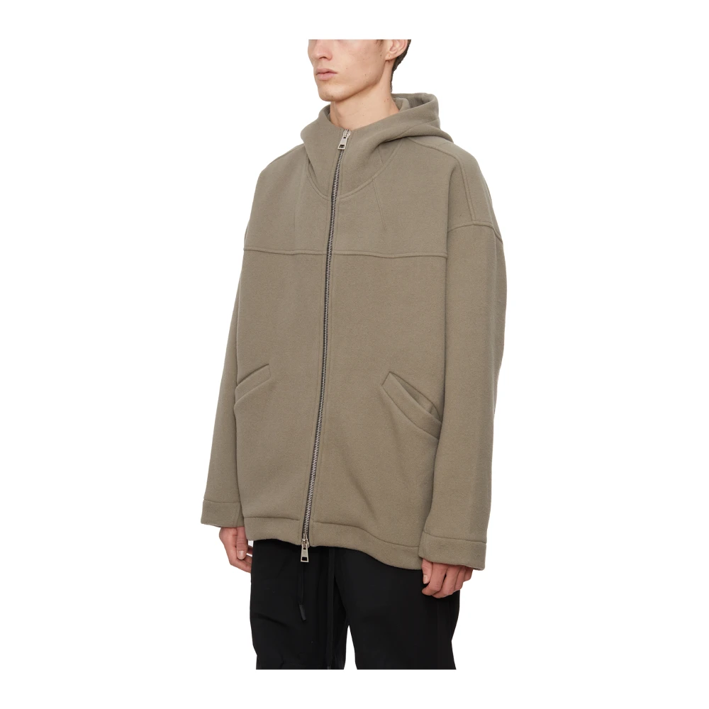 Andrea Ya aqov Oversized Hoodie Jas Beige Heren