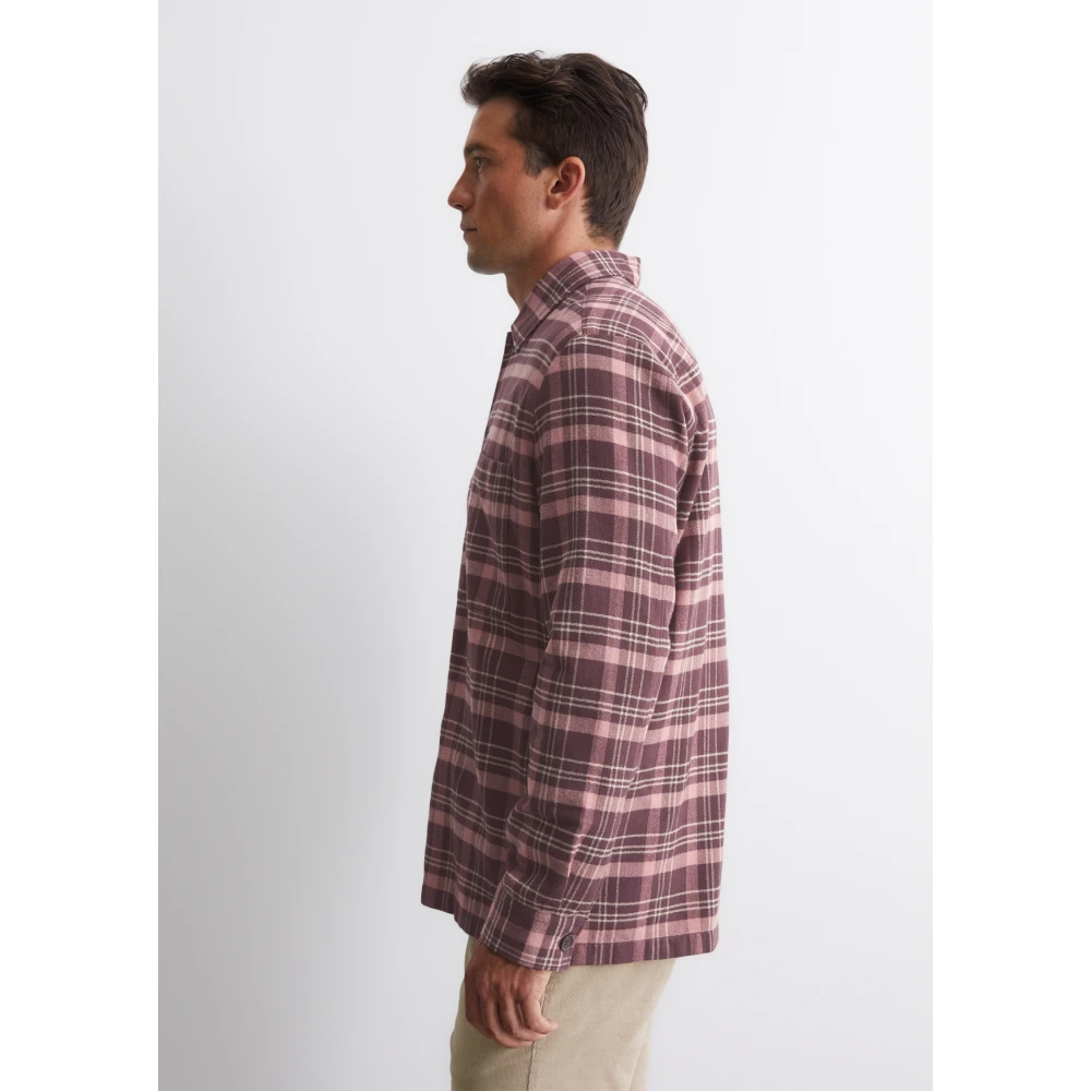 Marc O'Polo Flanellen overshirt Purple Heren