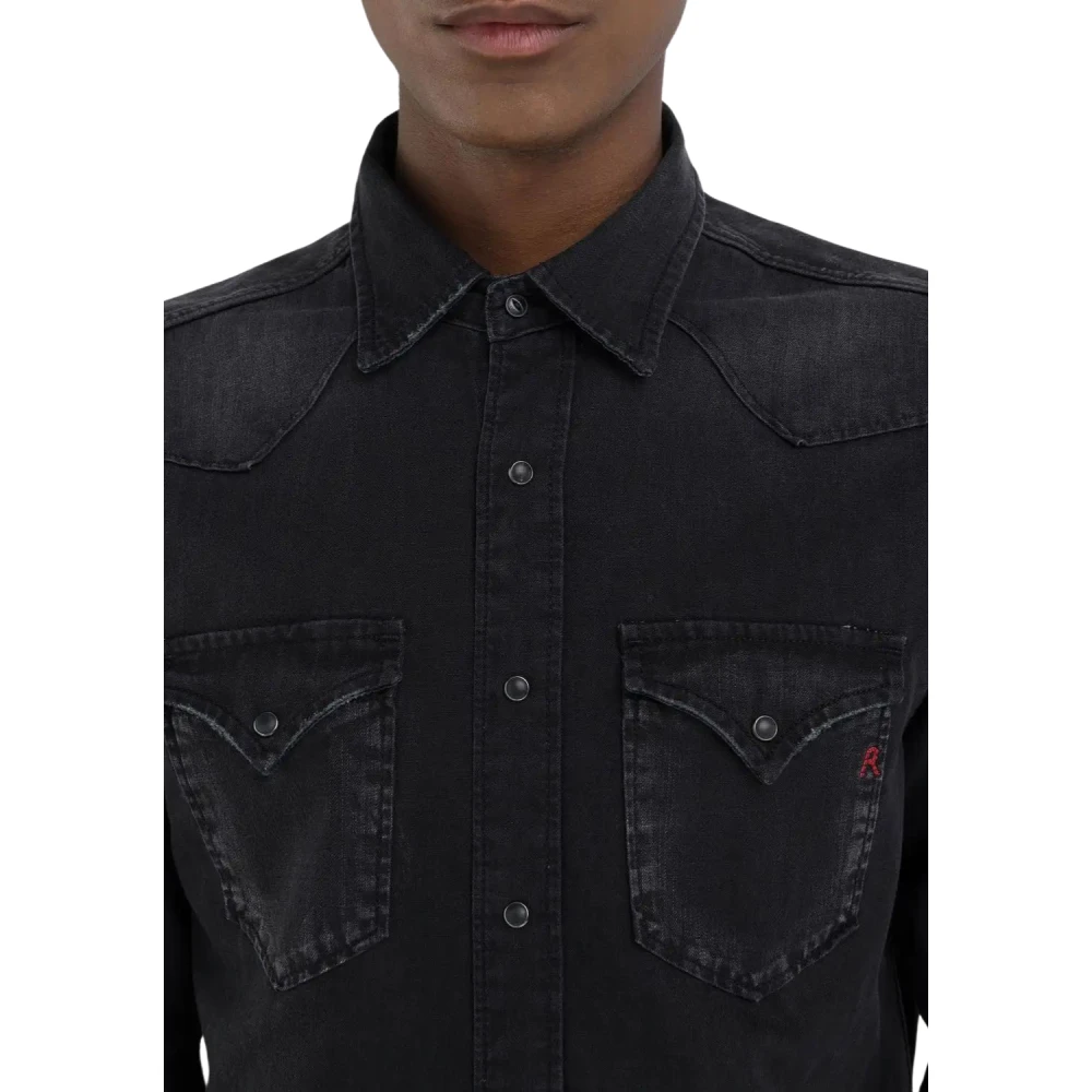 Replay Zwart Delav Shirt Model M4023.000.15470B Black Heren