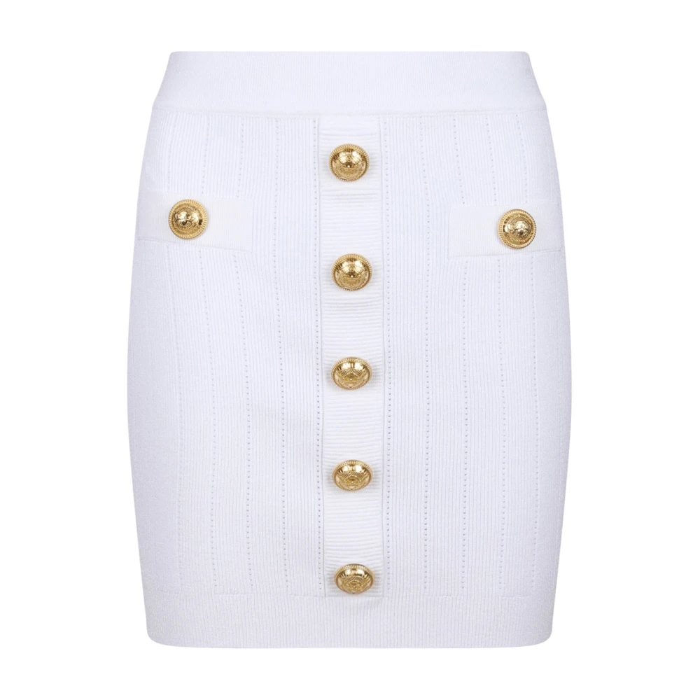 Balmain Witte Mini Rok White Dames
