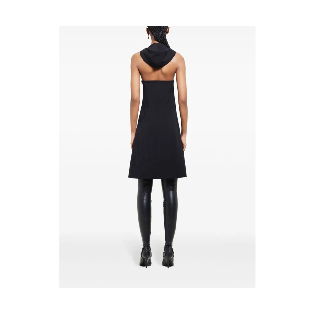Courrèges Zwarte Mouwloze Shift Jurk met Zak Black Dames