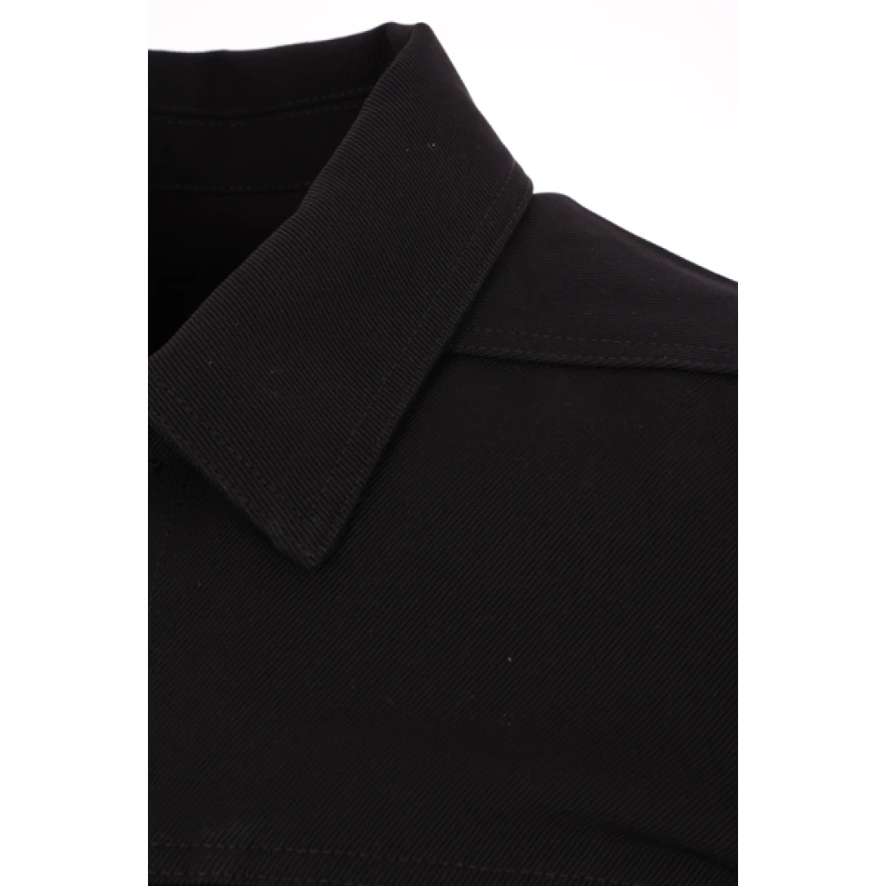 Rick Owens Zwarte Katoenen Drill Jas Black Heren