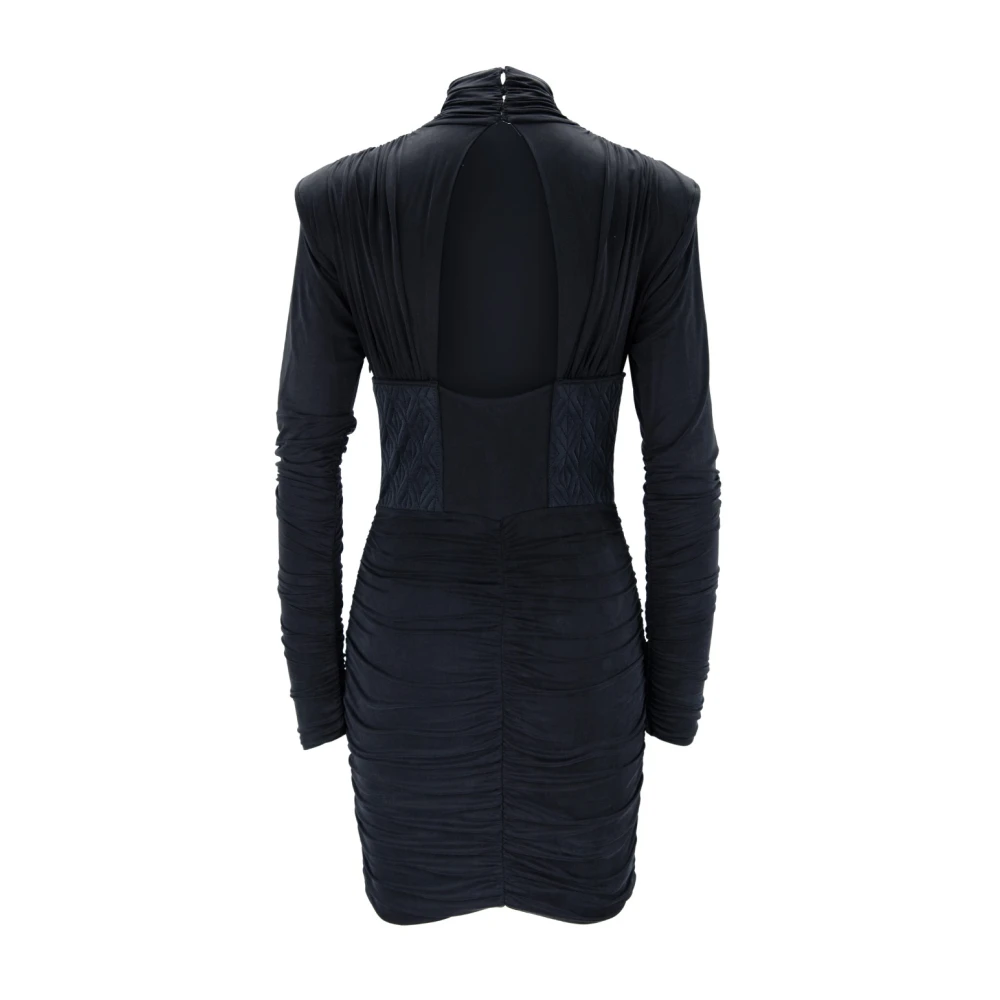 Elisabetta Franchi Korte Jurk met Hoge Kraag Black Dames