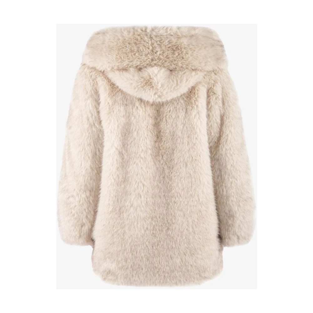 Nenette Imitatiebontjas met capuchon White Dames