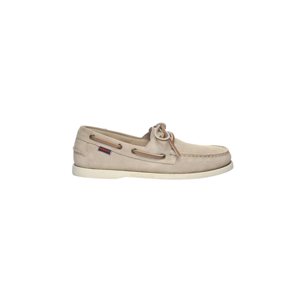 Sebago Beige Platta Skor För Kvinnor