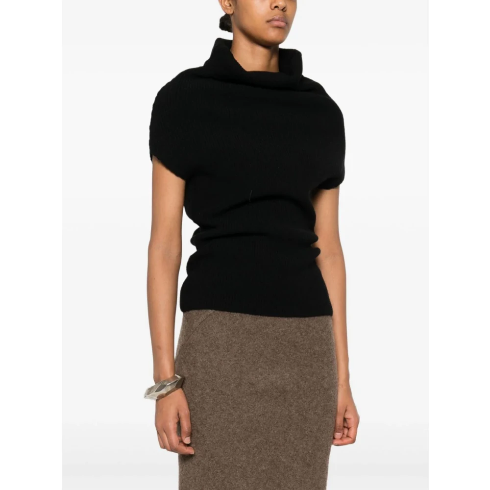 Rick Owens Mouwloze wollen trui Black Dames