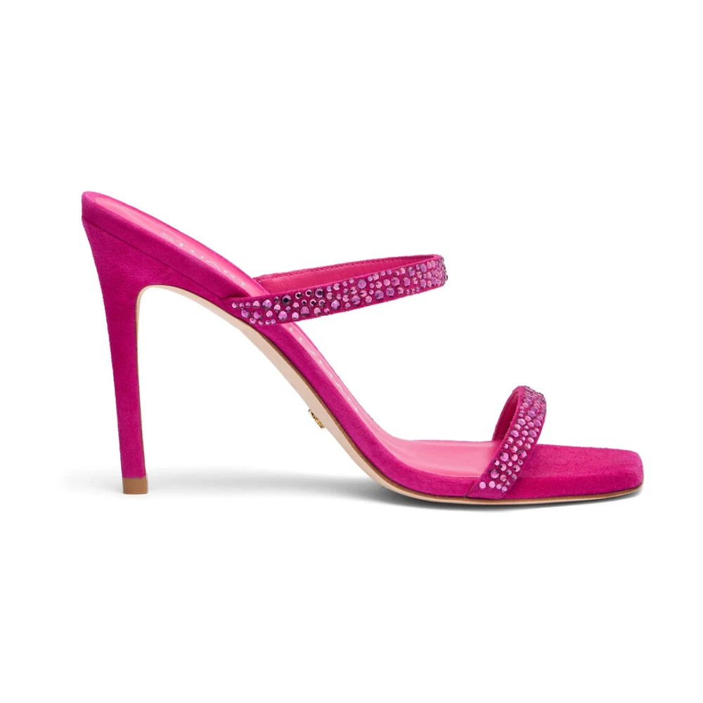 Stuart Weitzman Women's Pink Aleena Royale 100Mm Suede Sandals - 3 1/2 Uk - Shoes