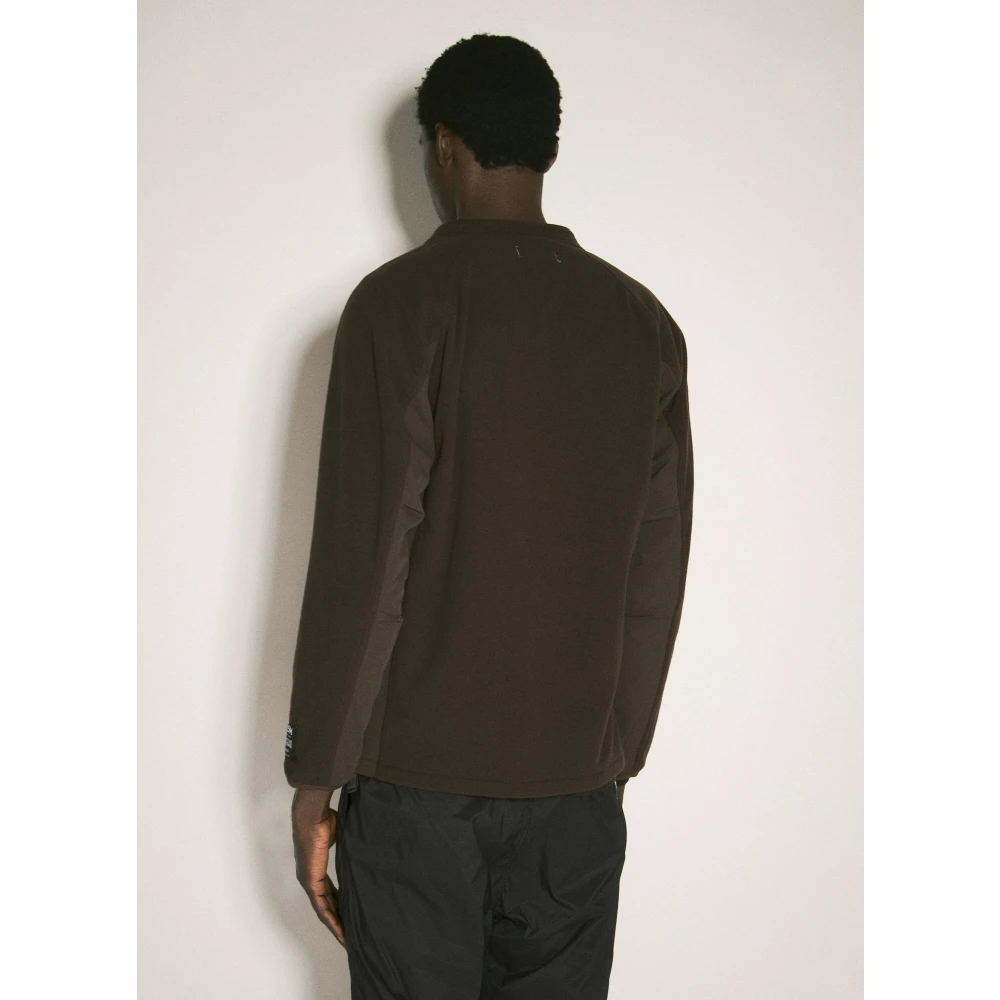 Undercover Contrastpaneel Fleece Blouson Jas Brown Heren