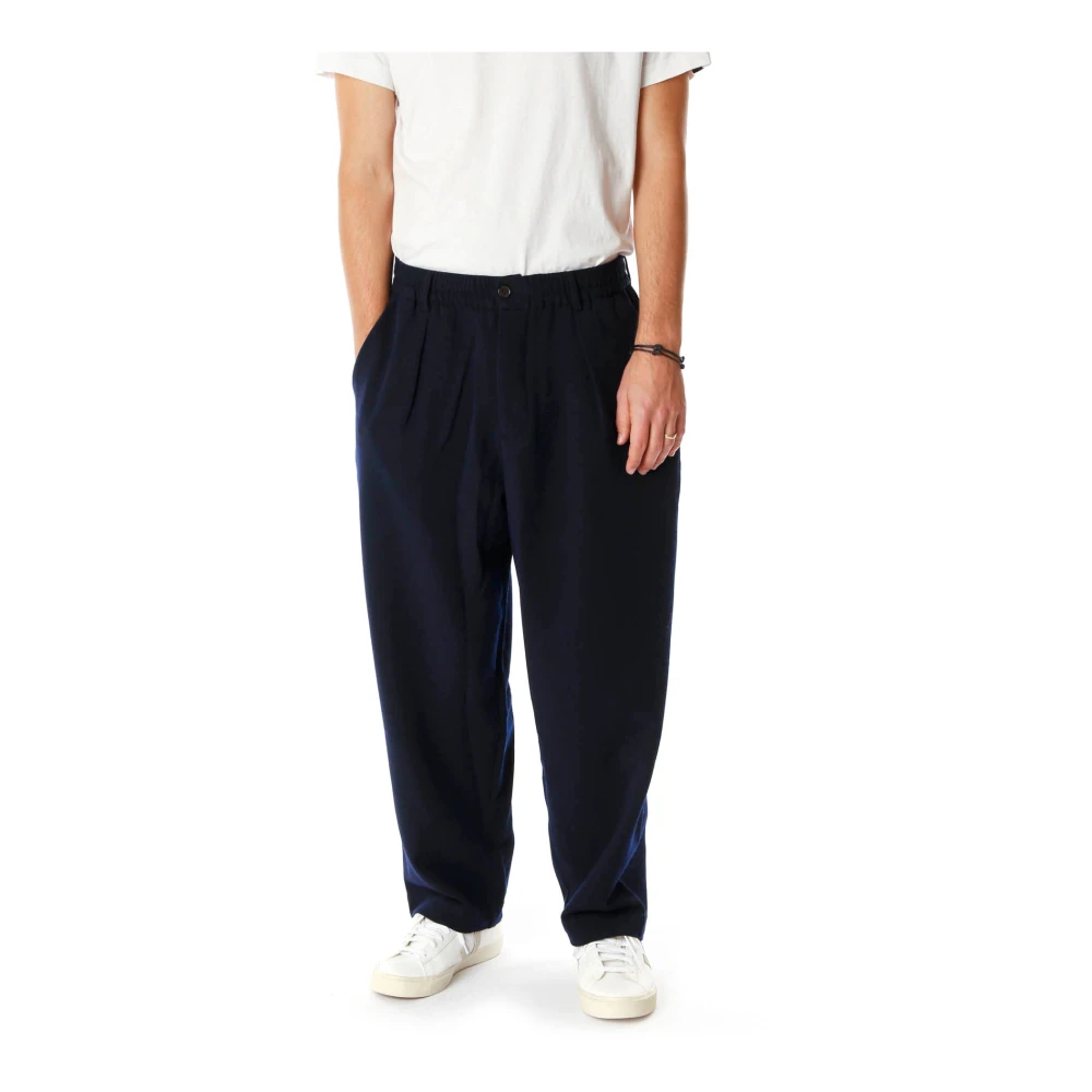 Universal Works Wide Trousers Blue Heren