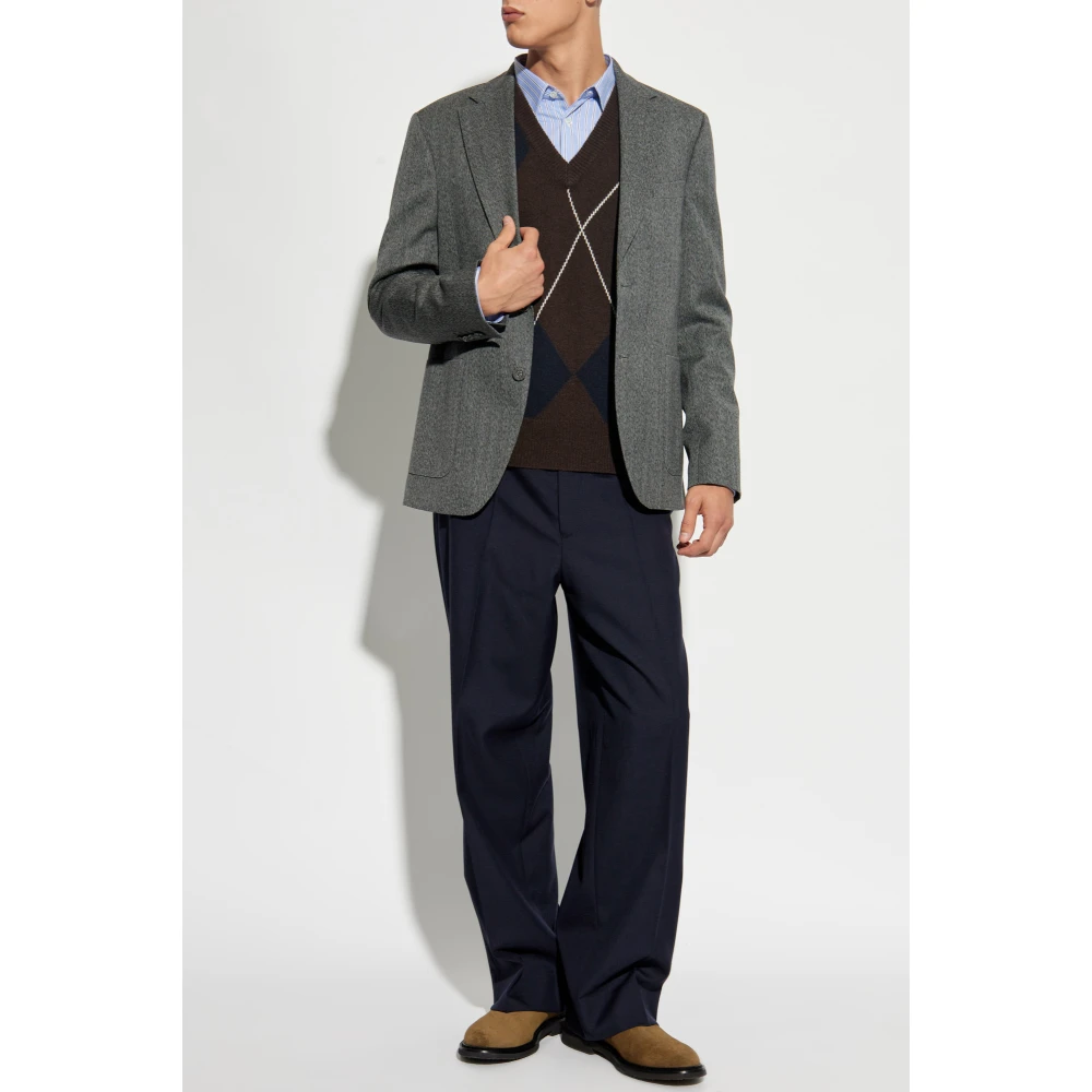 Officine Générale Wollen Blazer Gray Heren