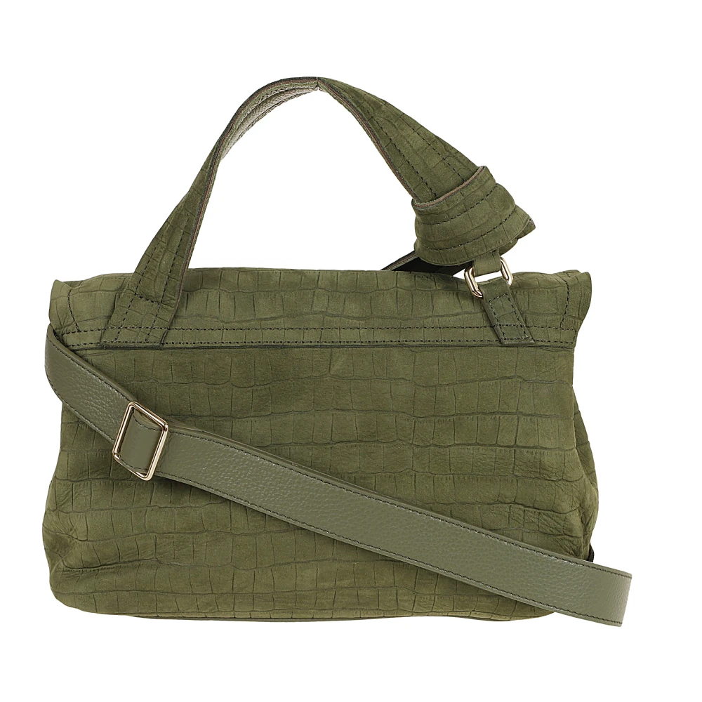 Zanellato Groene Schoudertas met Krokodilleneffect Green Dames