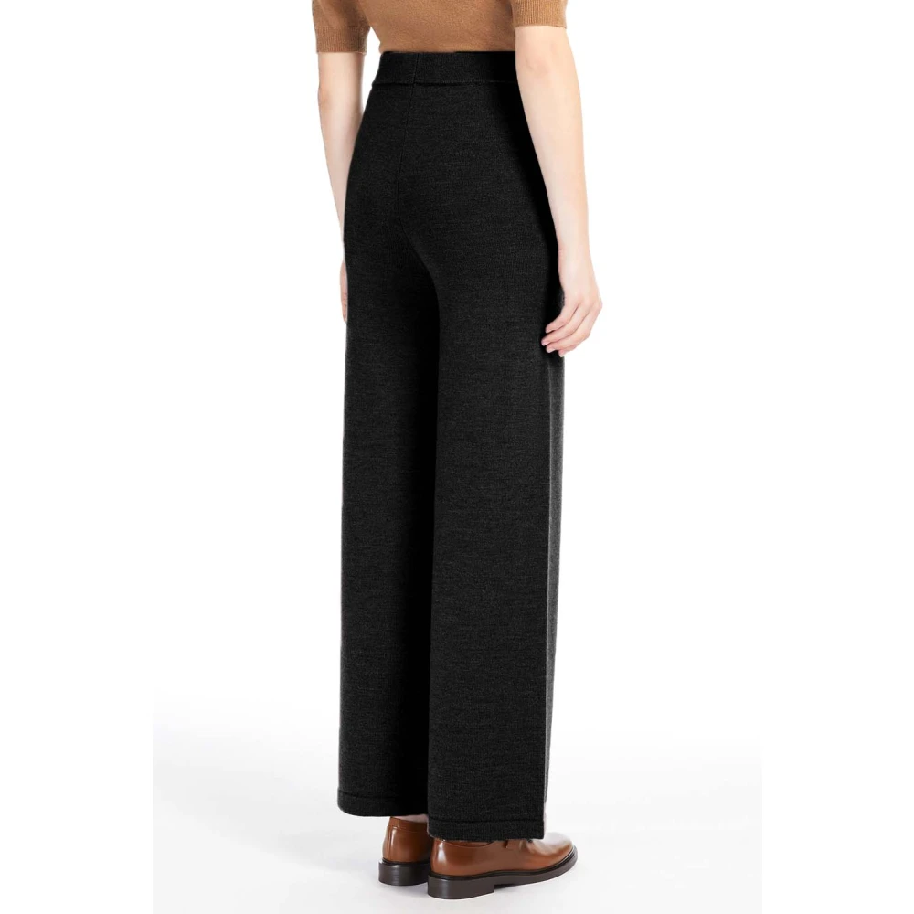 Max Mara Wollen broek met rechte pijpen Black Dames