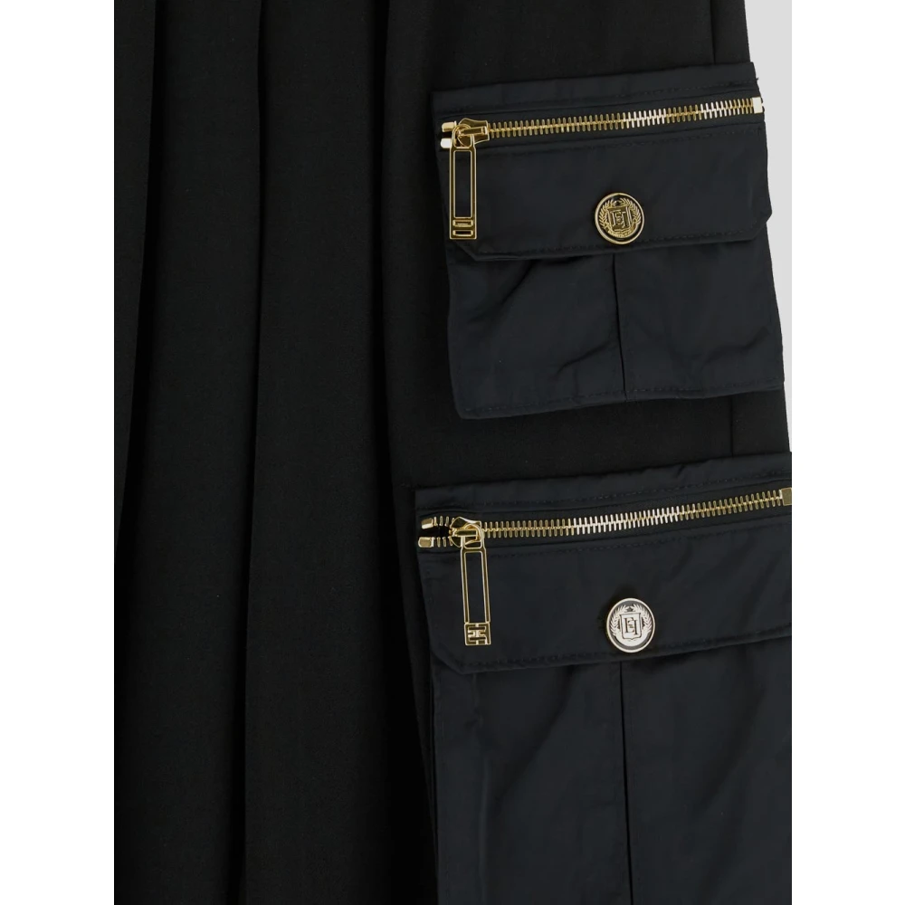 Elisabetta Franchi Polyester Cargo Broek Black Dames