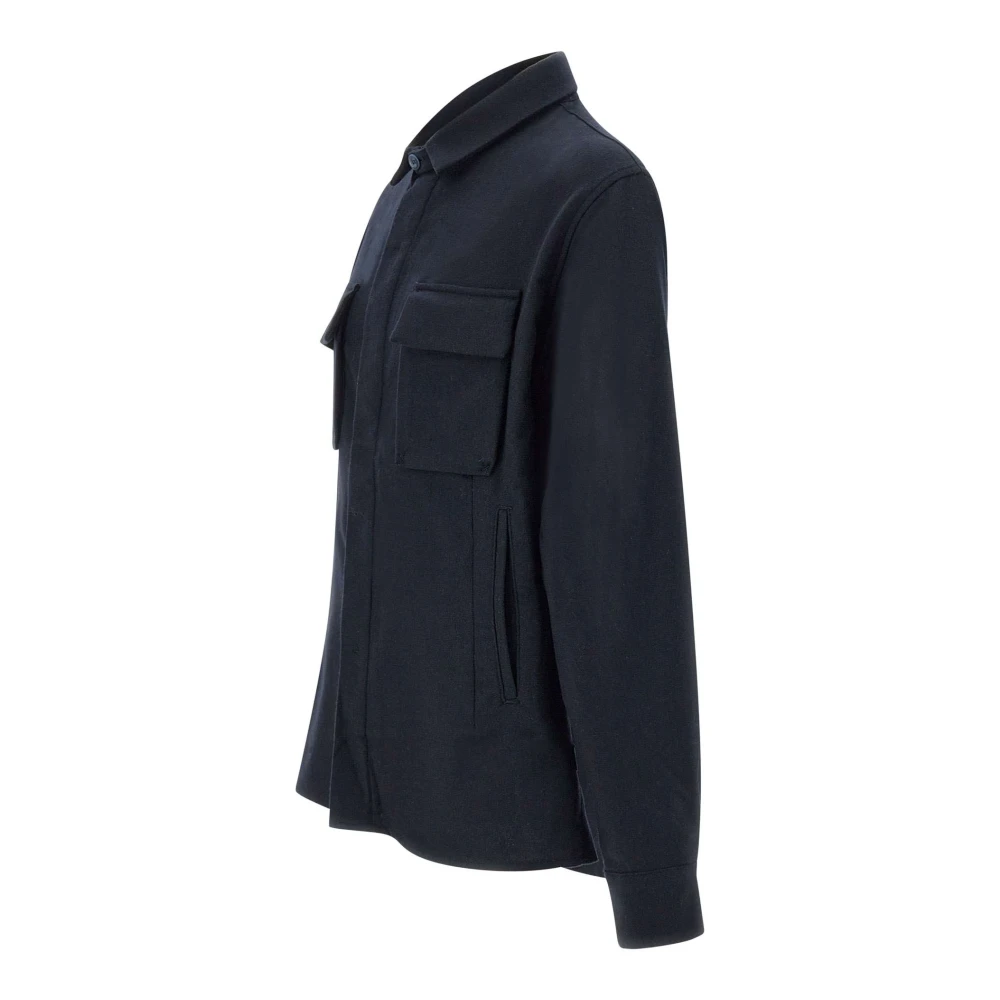 Re-Hash Navy Blauw Wol-Blend Vanni Jas Blue Heren