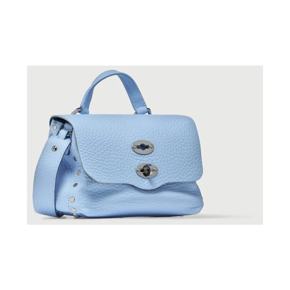 Zanellato Blauwe leren schoudertas Blue Dames