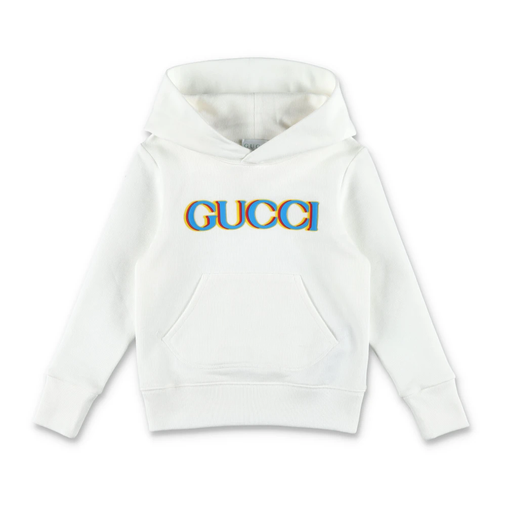 Gucci Vit Stickad Tröja med Huvtröja White, Pojke