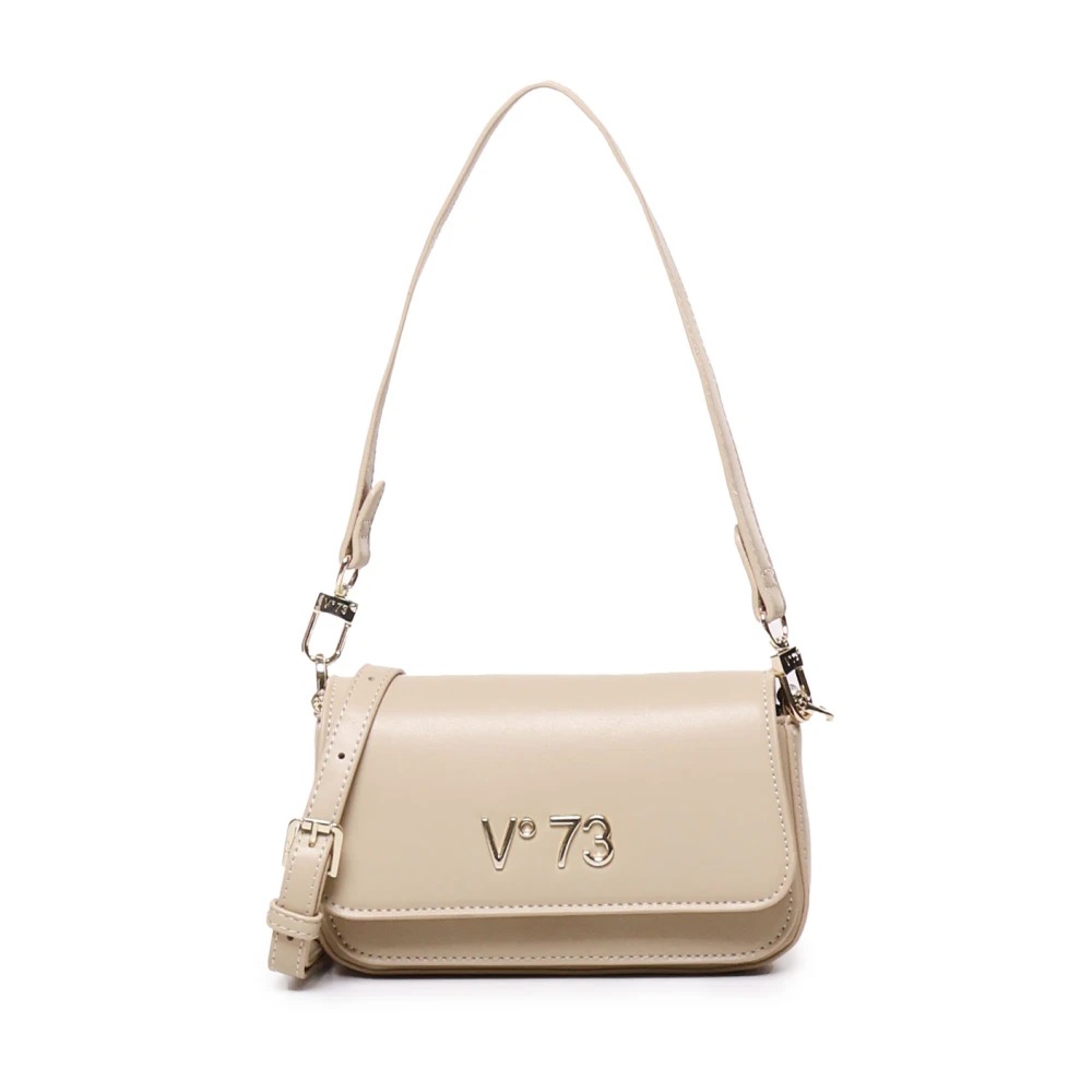V73 Beige Schoudertas met Afneembare Band Beige Dames