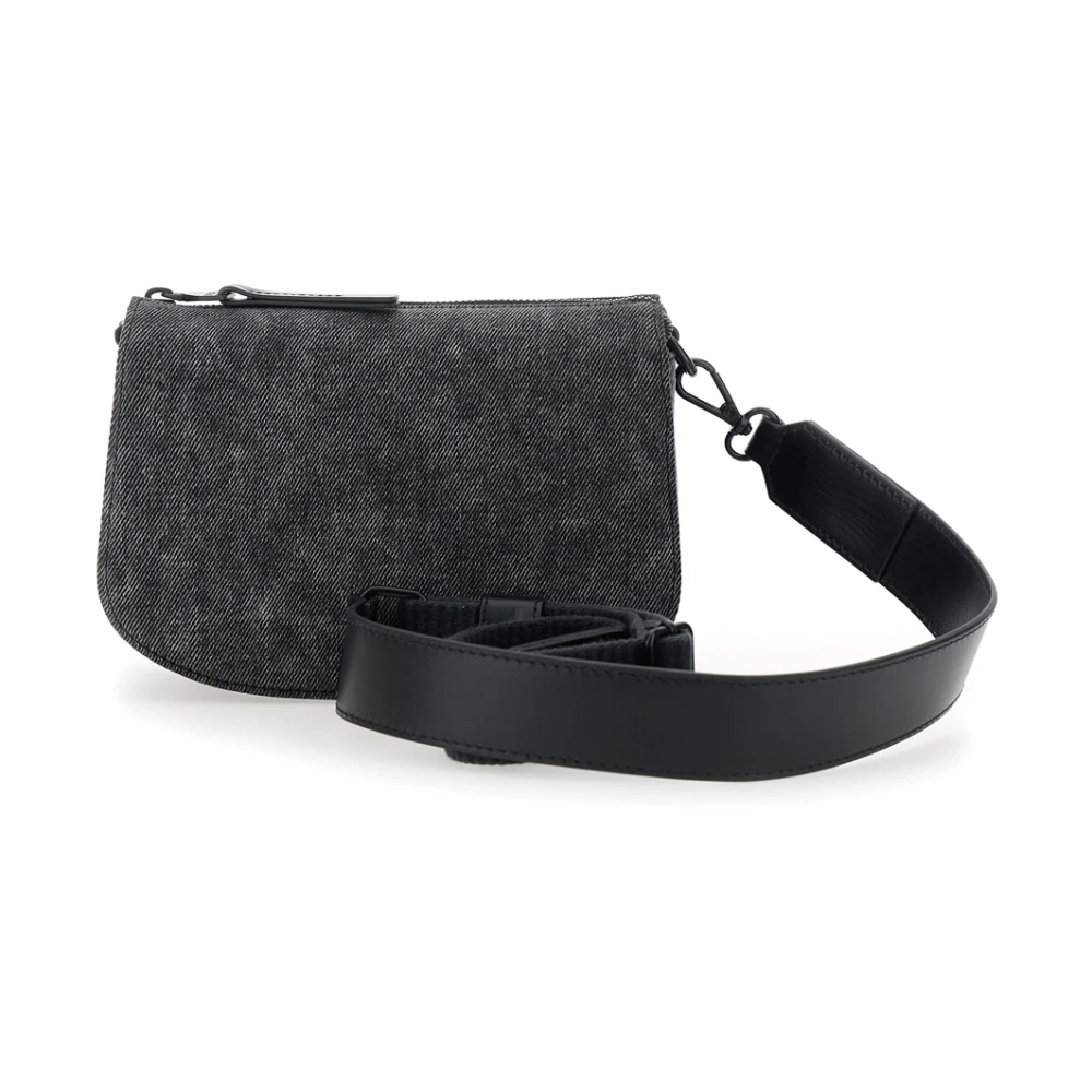 Diesel Zwarte Crossbody Tas met Ovaal D-Logo Black Heren