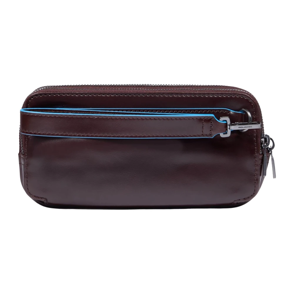 Piquadro Men's Brown Bags, One Size, Pochette In Pelle A Tre Scomparti