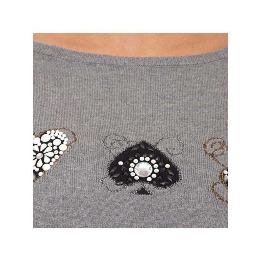Liu Jo Gemengde Wol Boothals Trui Gray Dames