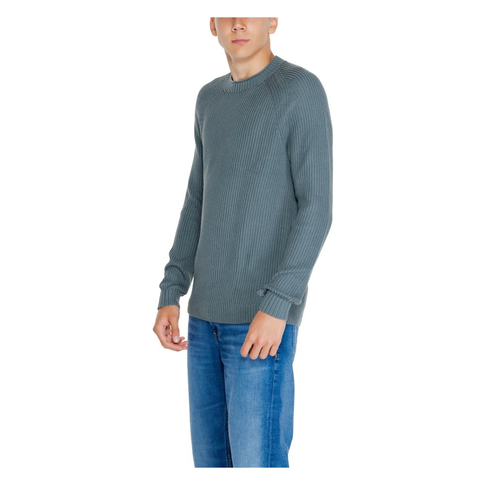 Calvin Klein Jeans Groene Katoenen Gebreide Trui Green Heren