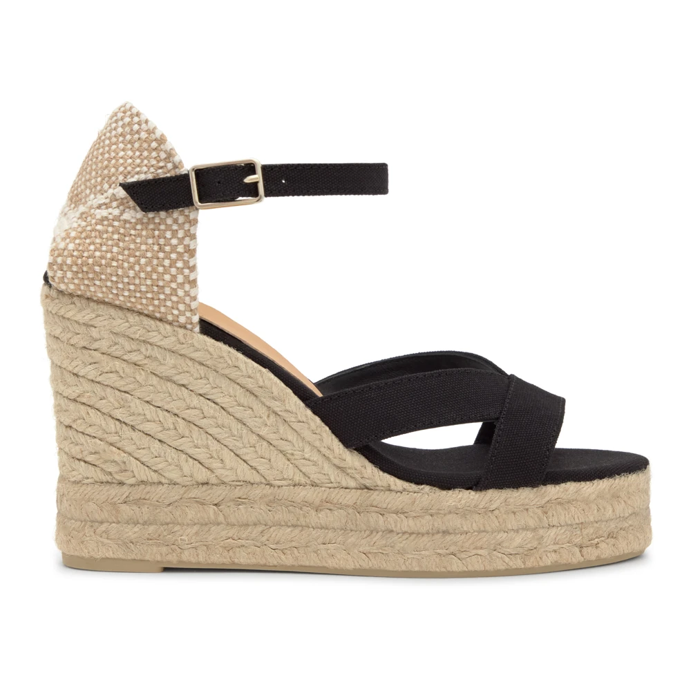 Castañer Women's Black Wedges, 7 Uk, Wedge Sandals With 11 Cm Heel