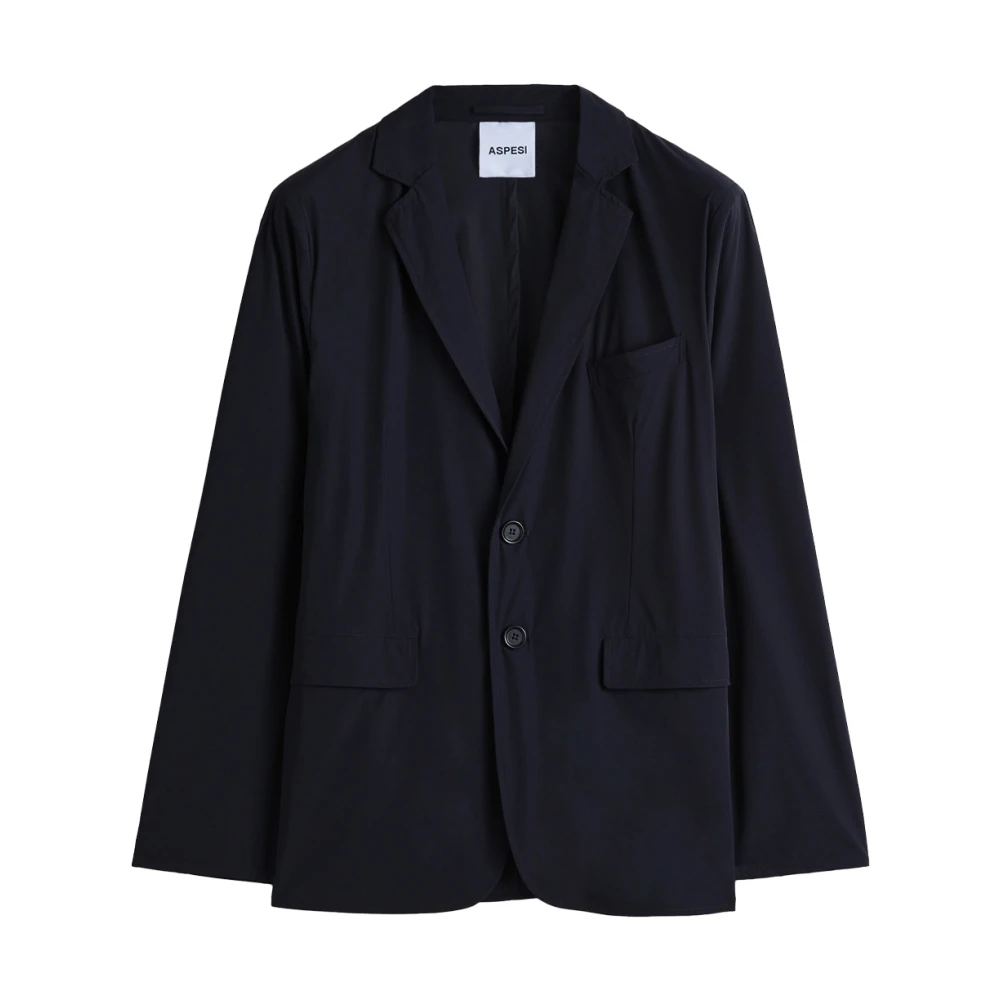 Aspesi Nylon Blazer met Klassieke Revers Blue Heren