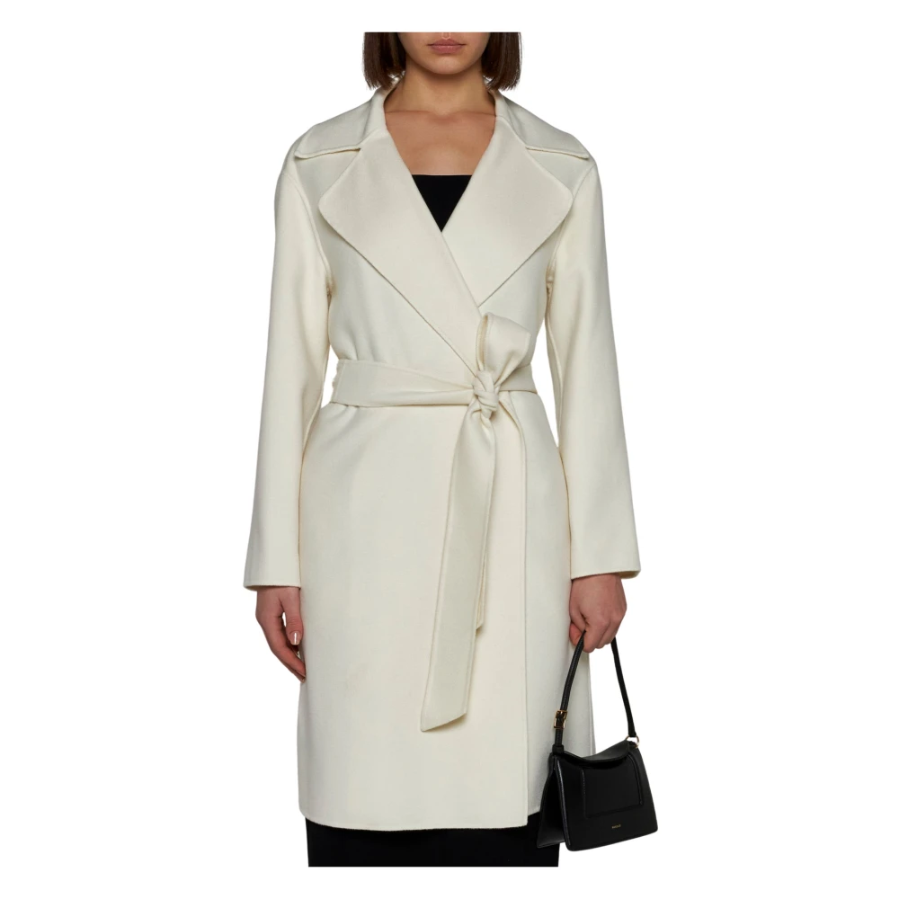 Max Mara Studio Belted Coats Beige Dames