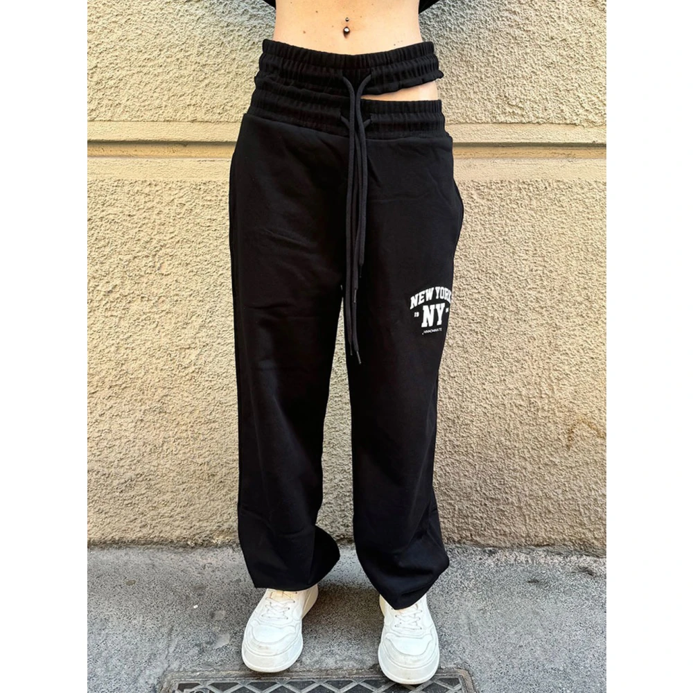 Hinnominate Zwarte Sweatpants met Afneembare Riem Black Dames