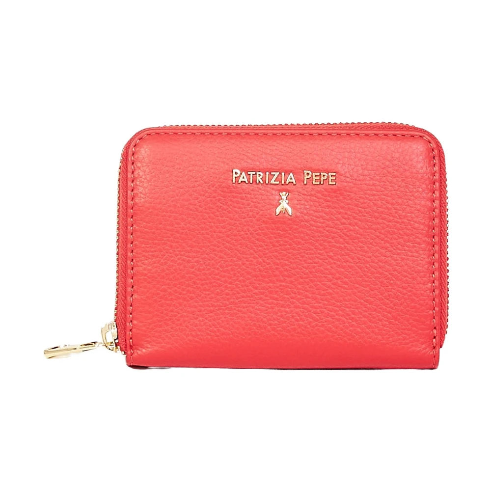 PATRIZIA PEPE Rode portemonnee met gouden Fly-logo Red Dames