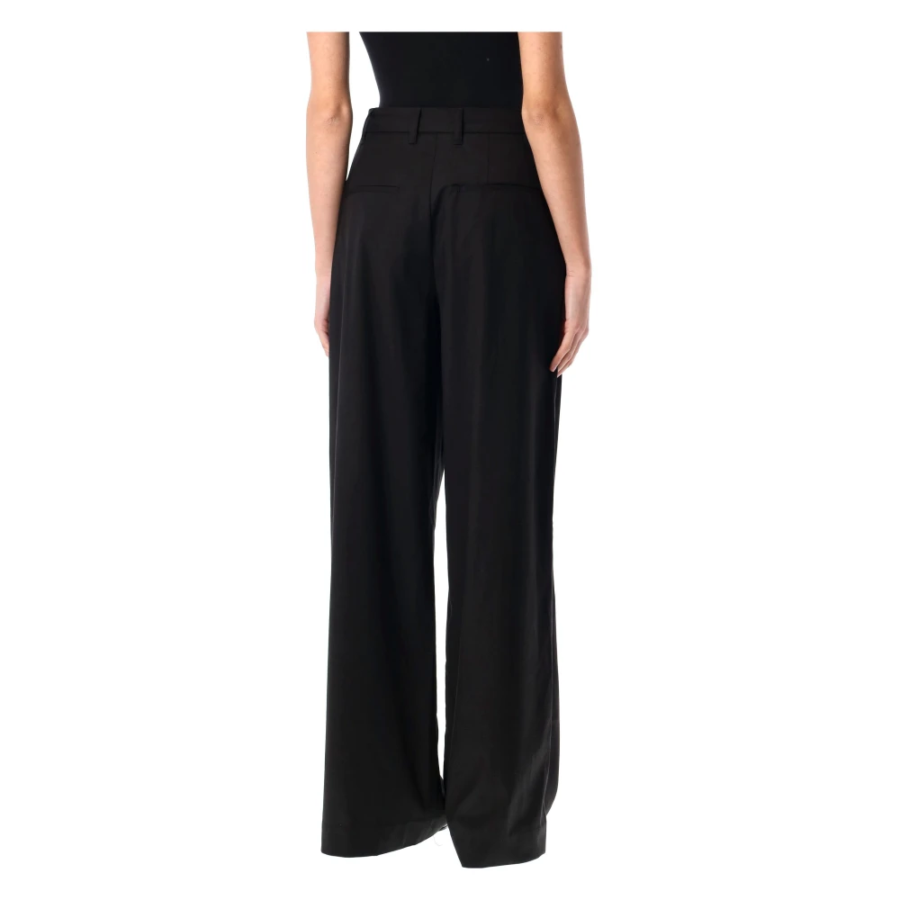 Remain Birger Christensen Zwarte Wijde Pantalons Black Dames