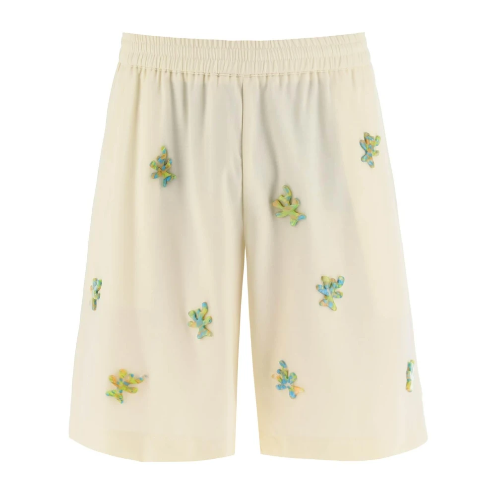 Bonsai Wollen shorts met veelkleurige harsversiering White Heren