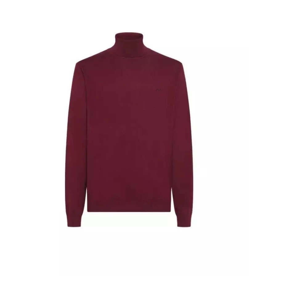 Sun68 Solide Turtle Neck Sweater Red Heren