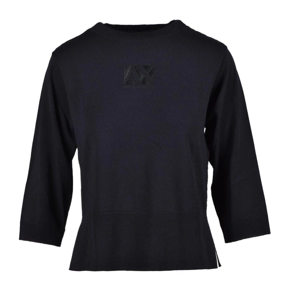 Armani Exchange Stilren Stickad Topp Black, Dam