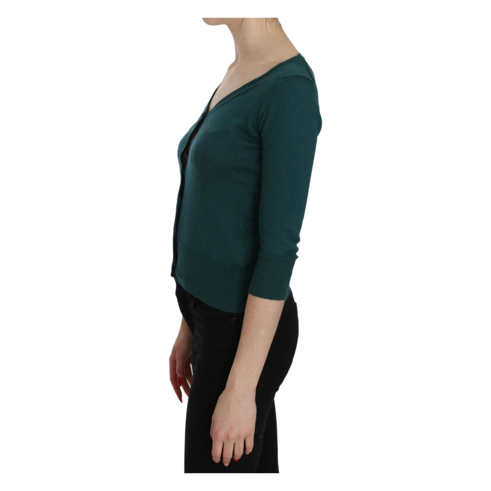 Pink Memories Blauw Groene Katoenen Vest Top Blue Dames