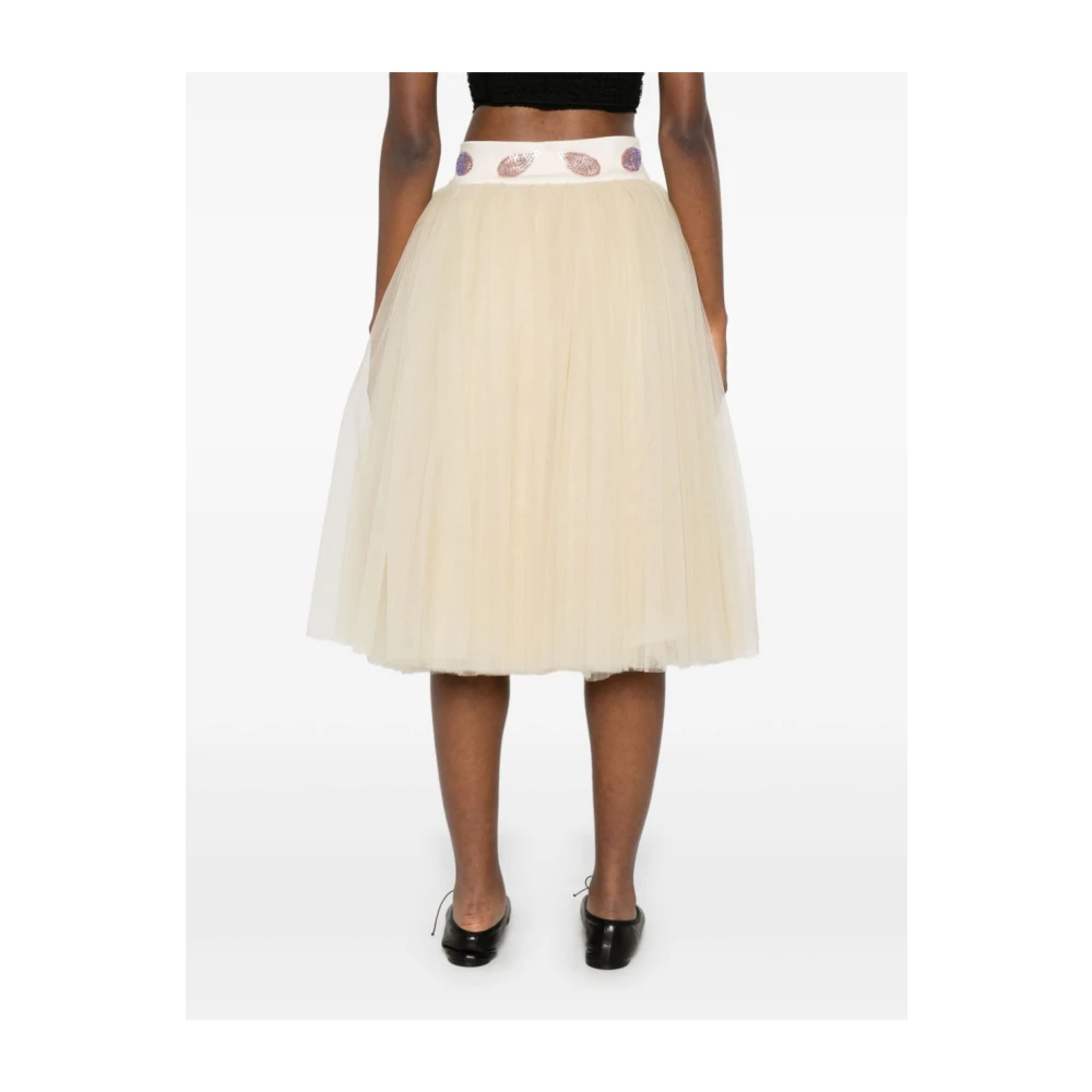 Bode Zonsondergang Lily Paillet Rok Beige Dames