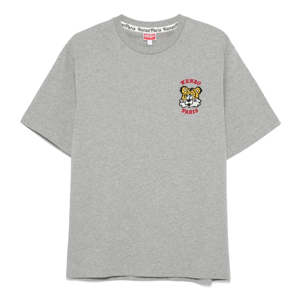 Kenzo Geborduurde Klassieke T-shirt Collectie Gray Heren