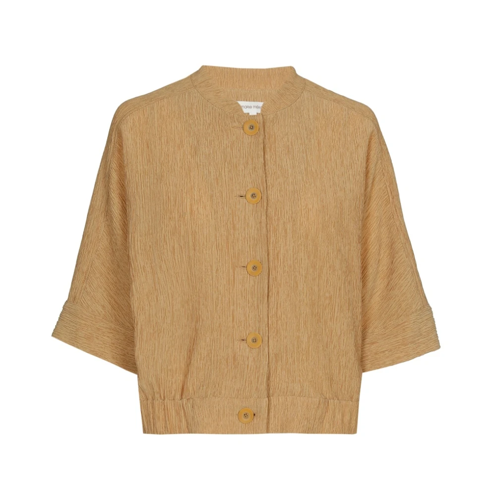 Marie Méro Elegante Crepe Blouse Jas Brown Dames