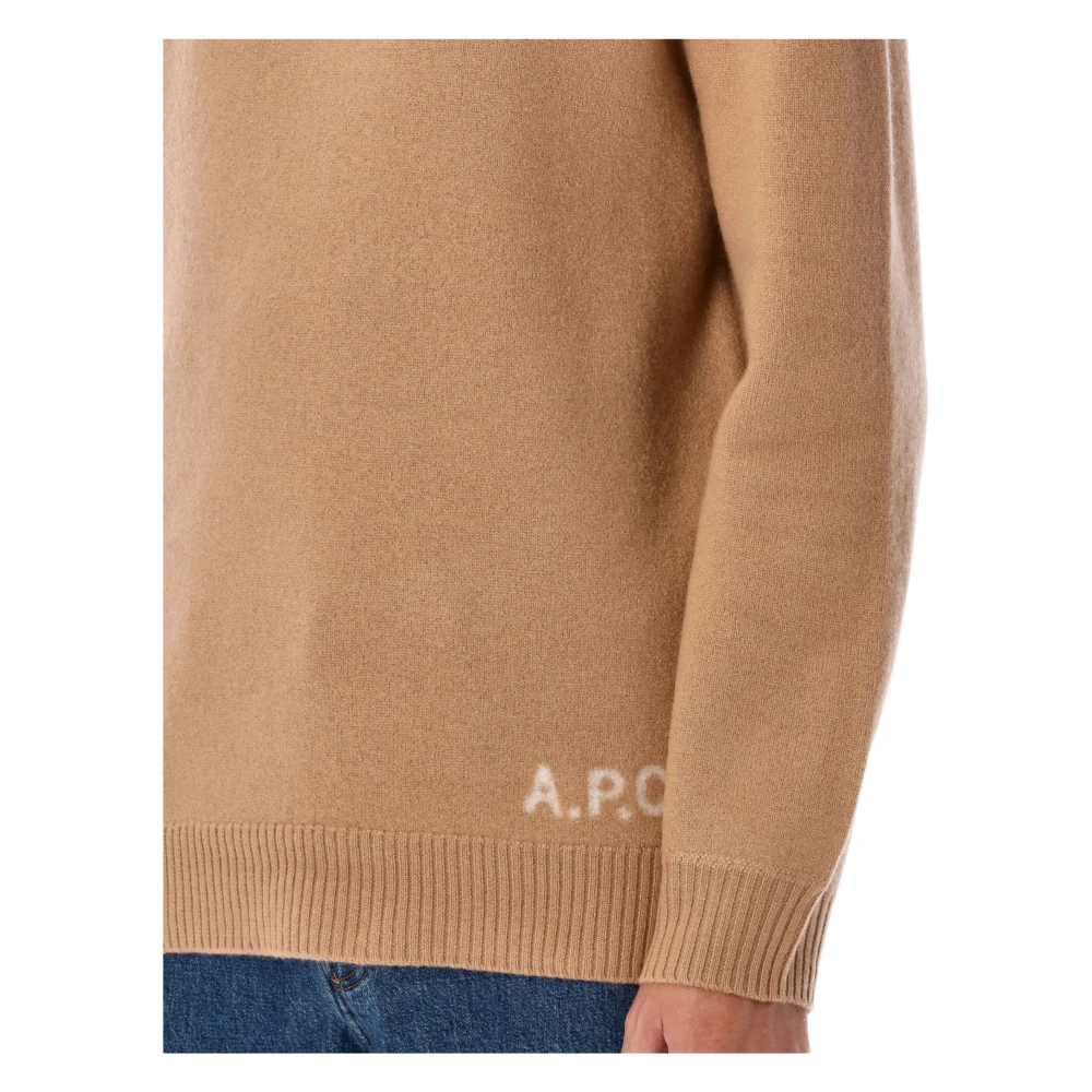 A.p.c. Walter High-Neck Sweater Kameel Gebreide kleding Brown Heren