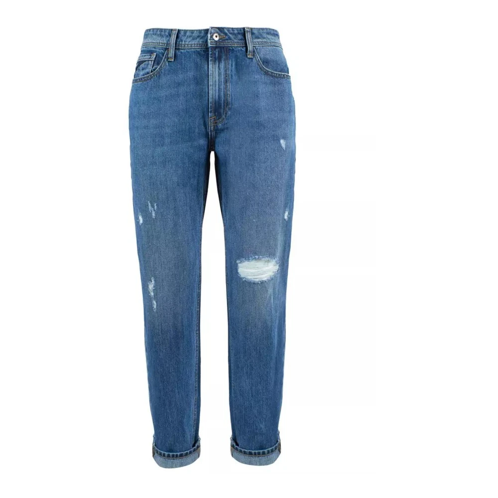 YES ZEE Versleten Ripped Denim Boyfriend Jeans Blue Heren